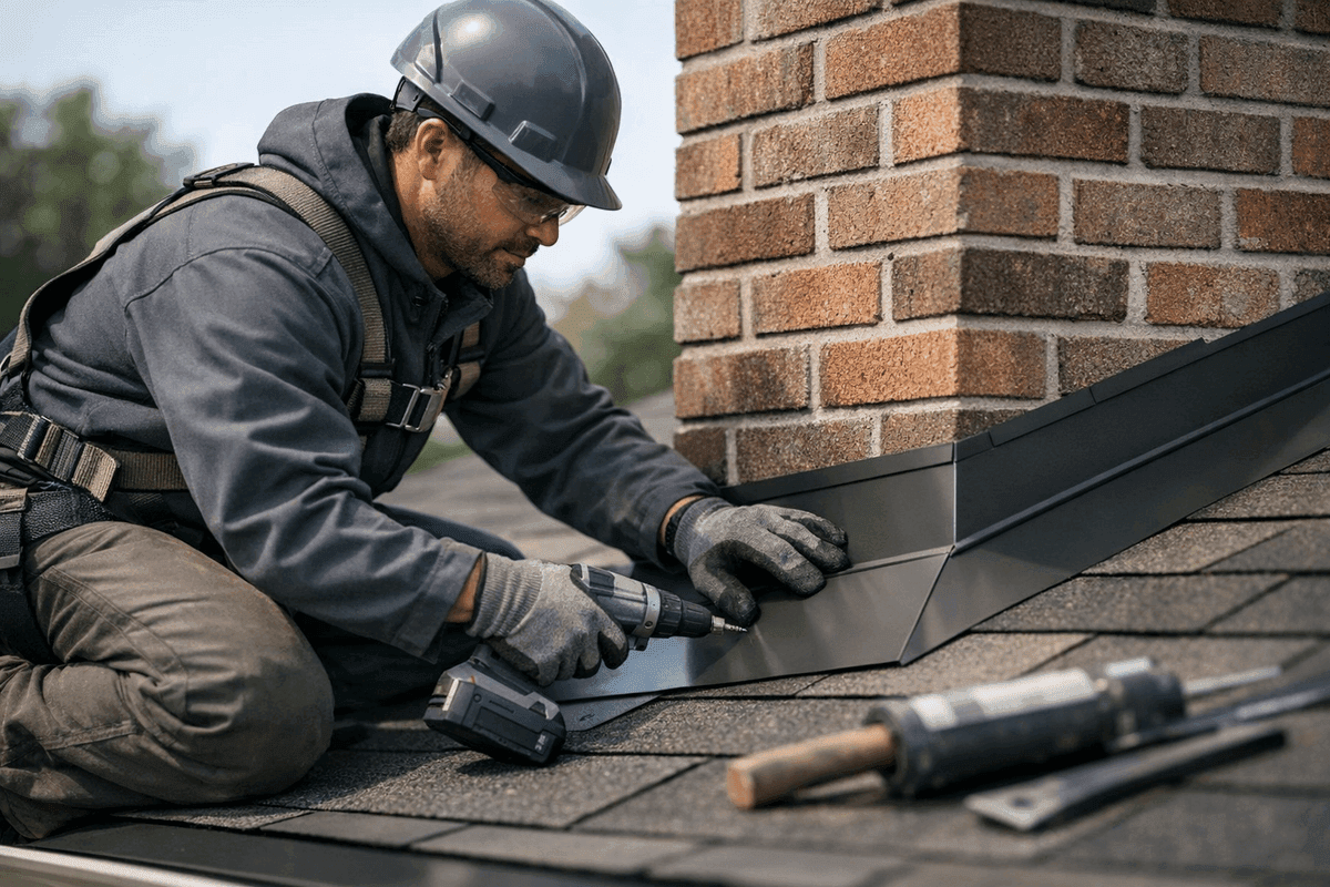 Chimney Flashing service by KRB Contractors Roofing