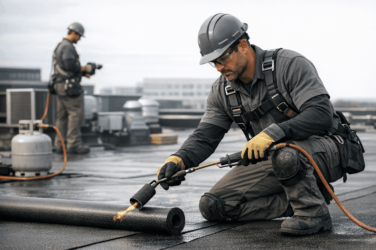 Commercial Roofing service by KRB Contractors Roofing