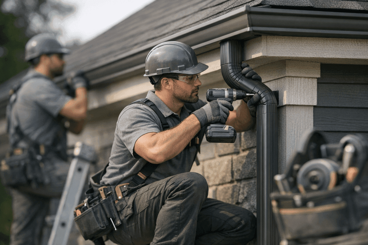 Downspout Repair service by KRB Contractors Roofing