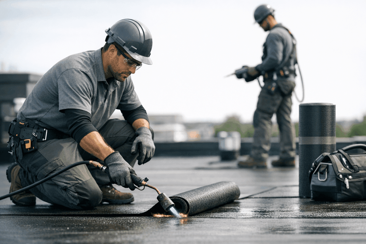 Flat Roofs service by KRB Contractors Roofing